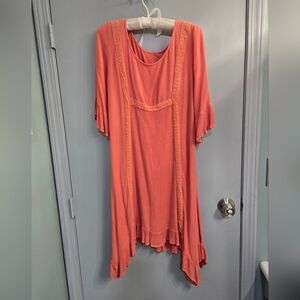 Women's Coral Asymmetrical Dress